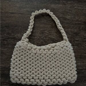 Handcrafted Cream Knit Bag